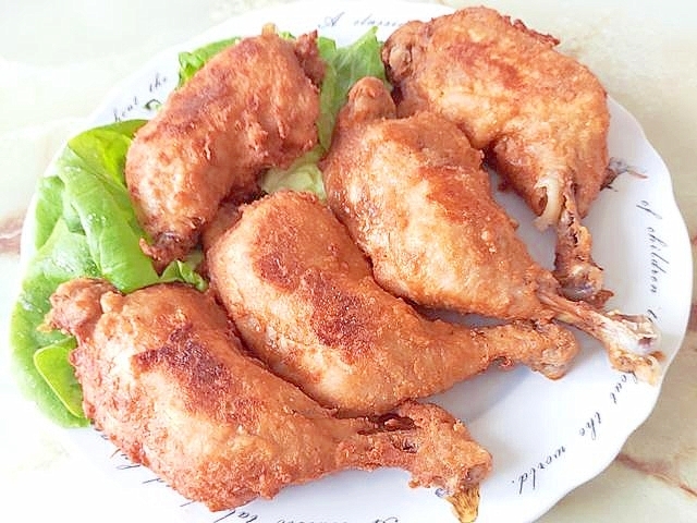 チキンレッグで簡単!から揚げ粉でフライドチキン♪