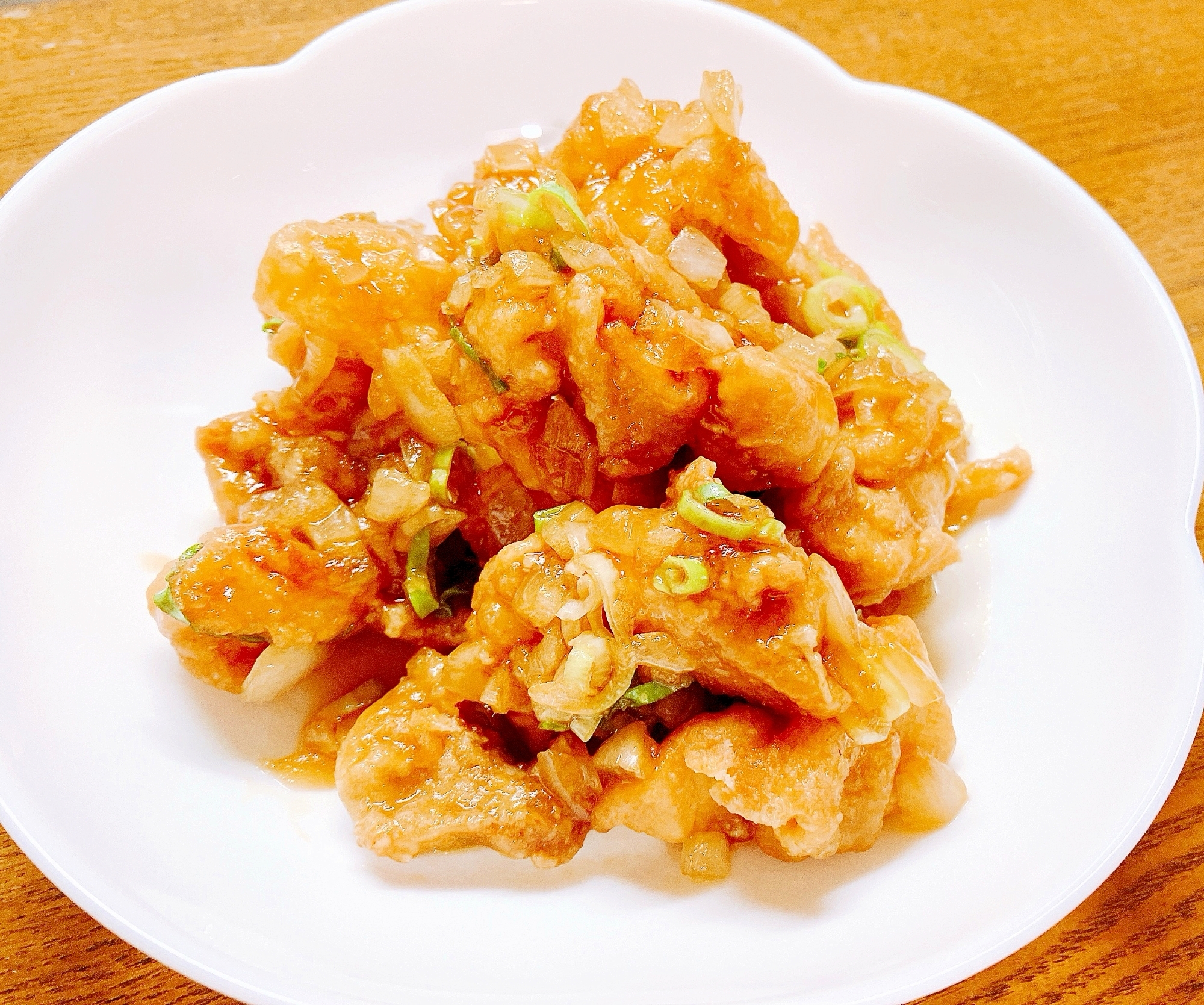 鶏唐揚げの甘酢ネギだれ