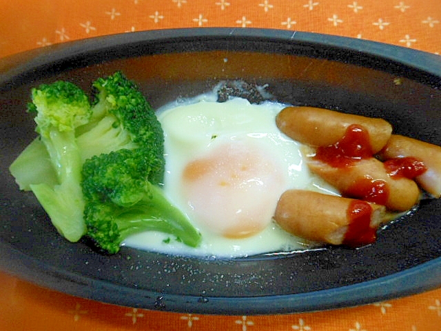 レンジとスチーマーで簡単!目玉焼き・ウインナー☆