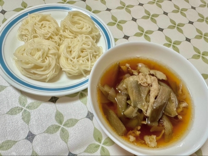 なすと豚肉のそうめん♩簡単アレンジそうめんで大満足