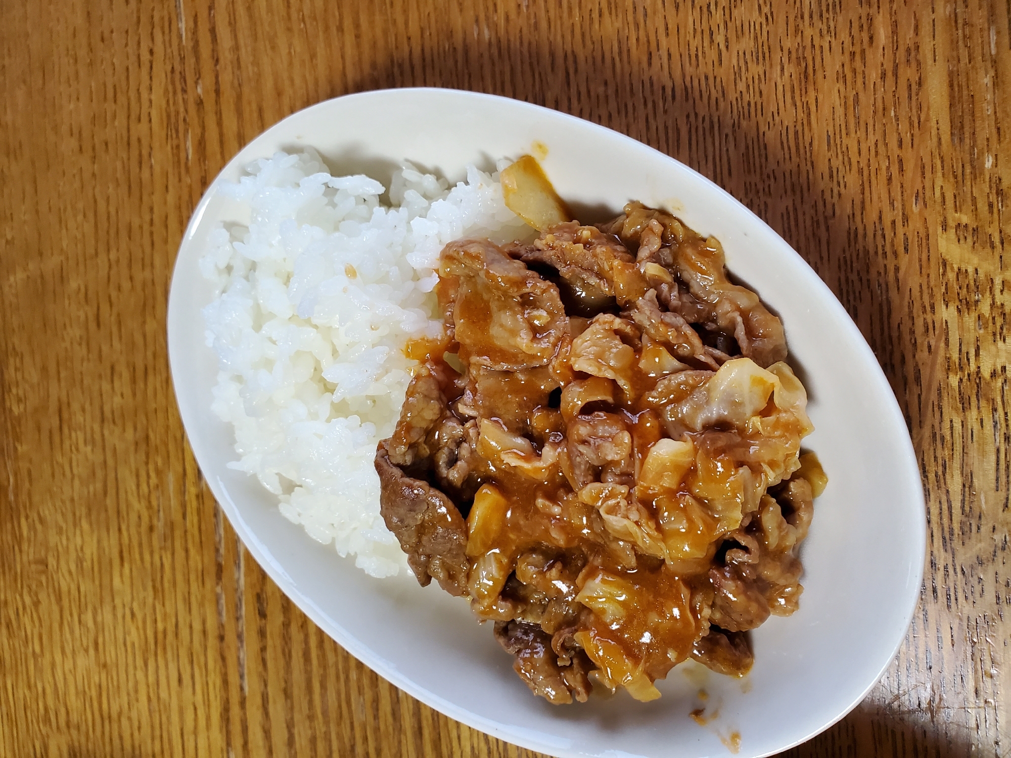 牛肉とキャベツのケチャップ炒め