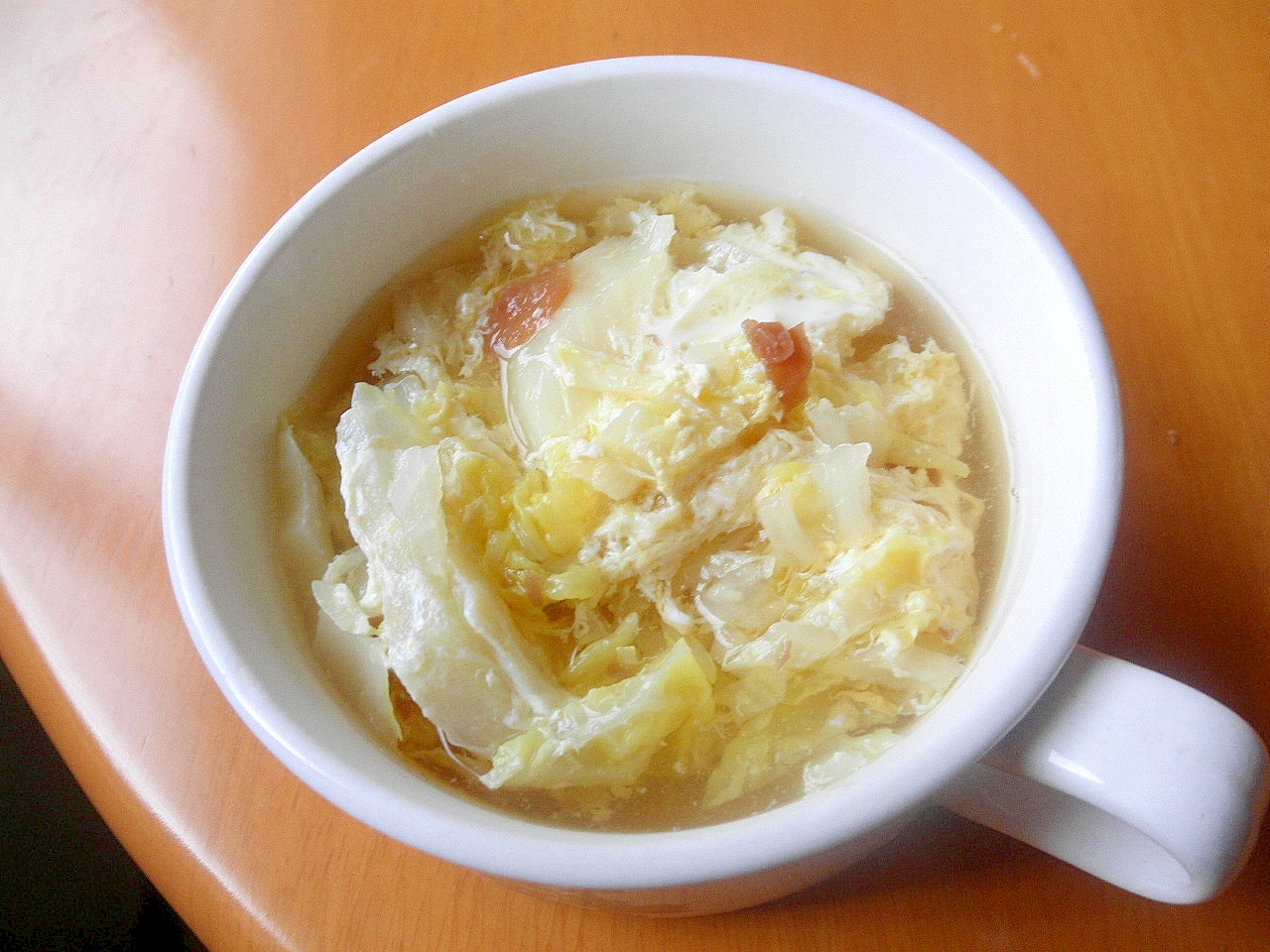 白菜の梅風味　卵スープ