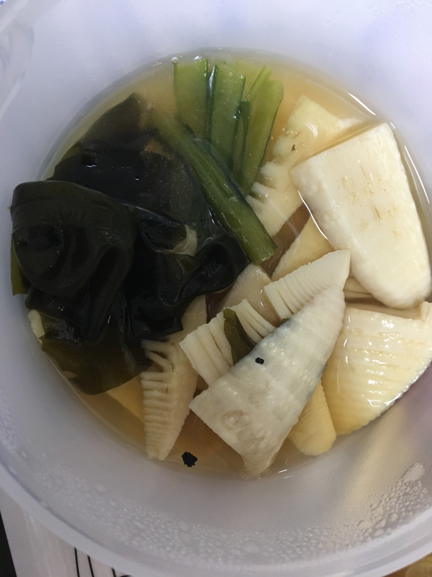 太市たけのこと小松菜と茎付きわかめの煮物☆