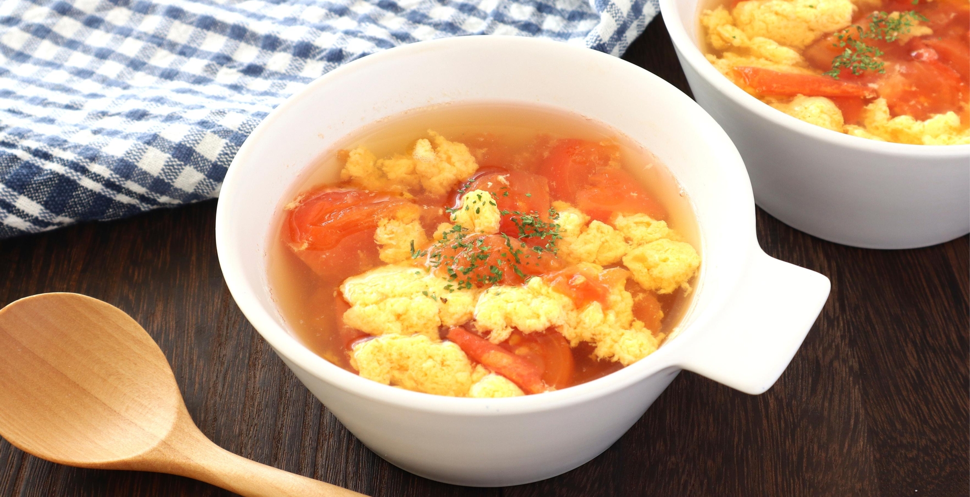 トマトの洋風かきたまスープ