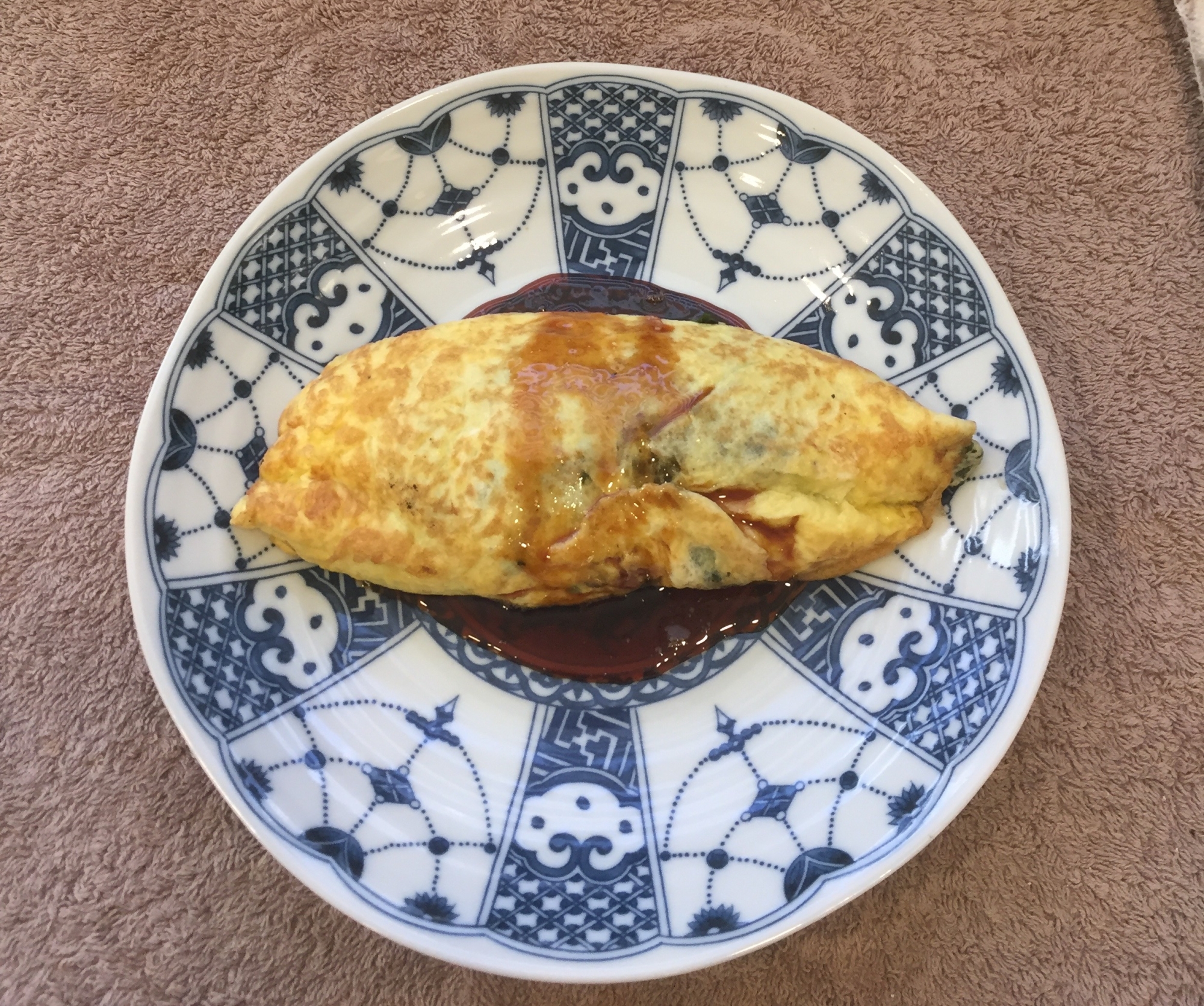 モロヘイヤと納豆のネバネバ和風オムレツ