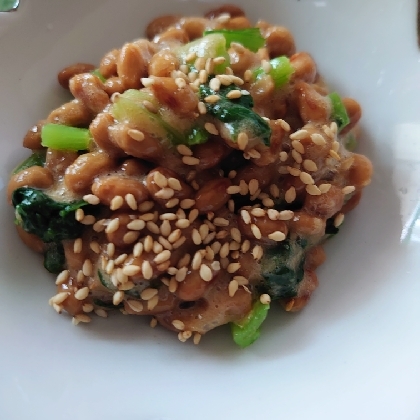 レンジで♡栄養満点♡納豆と小松菜のにんにくマヨ和え