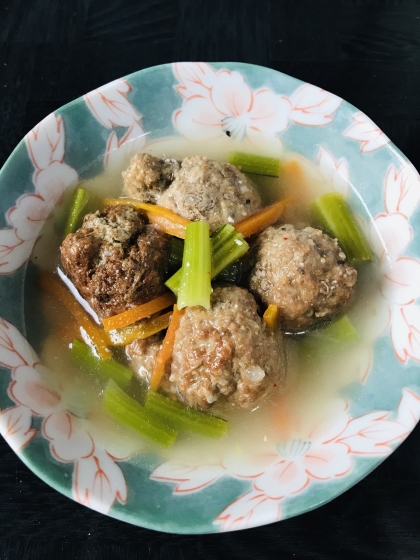 肉団子と小松菜の生姜スープ