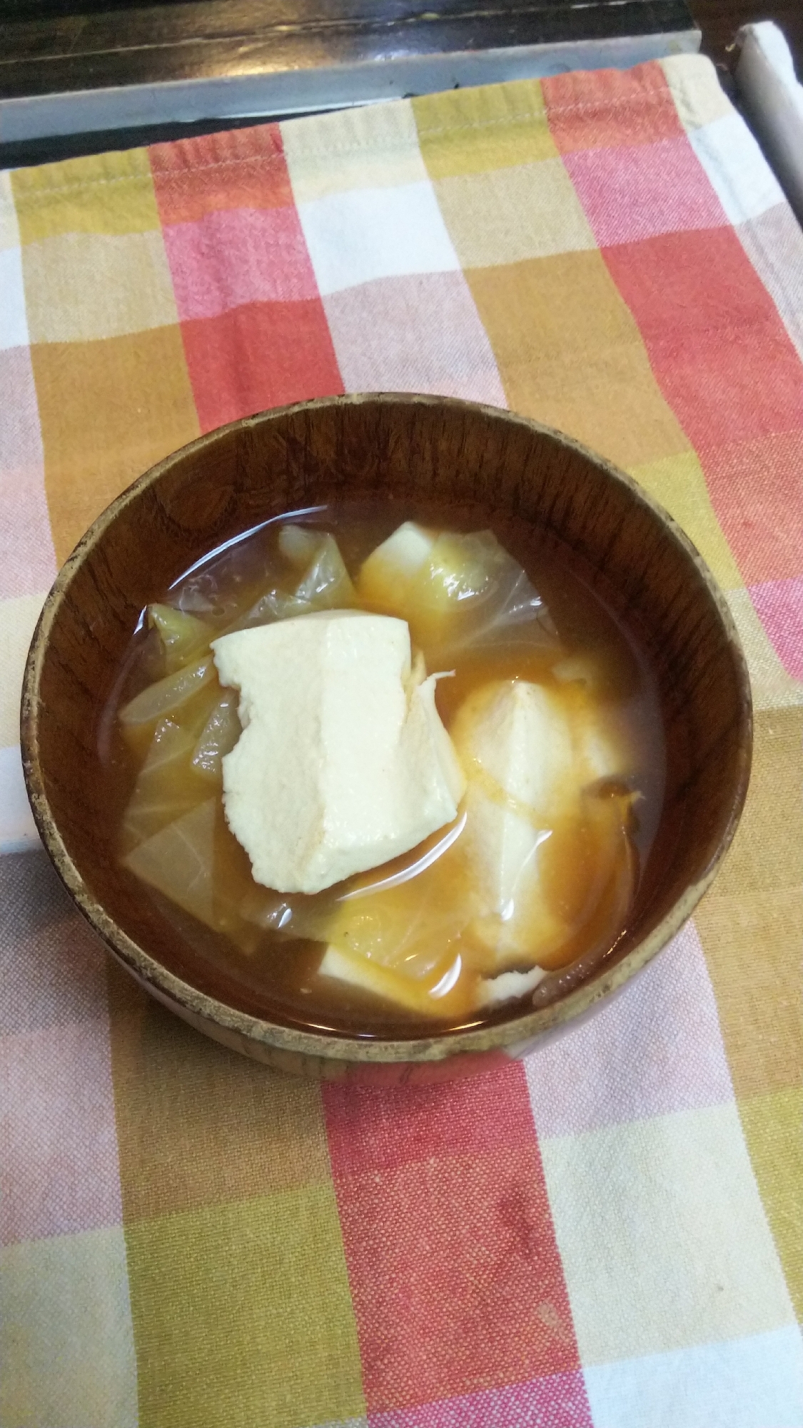 ほっこり☆豆腐とキャベツのコンソメスープ