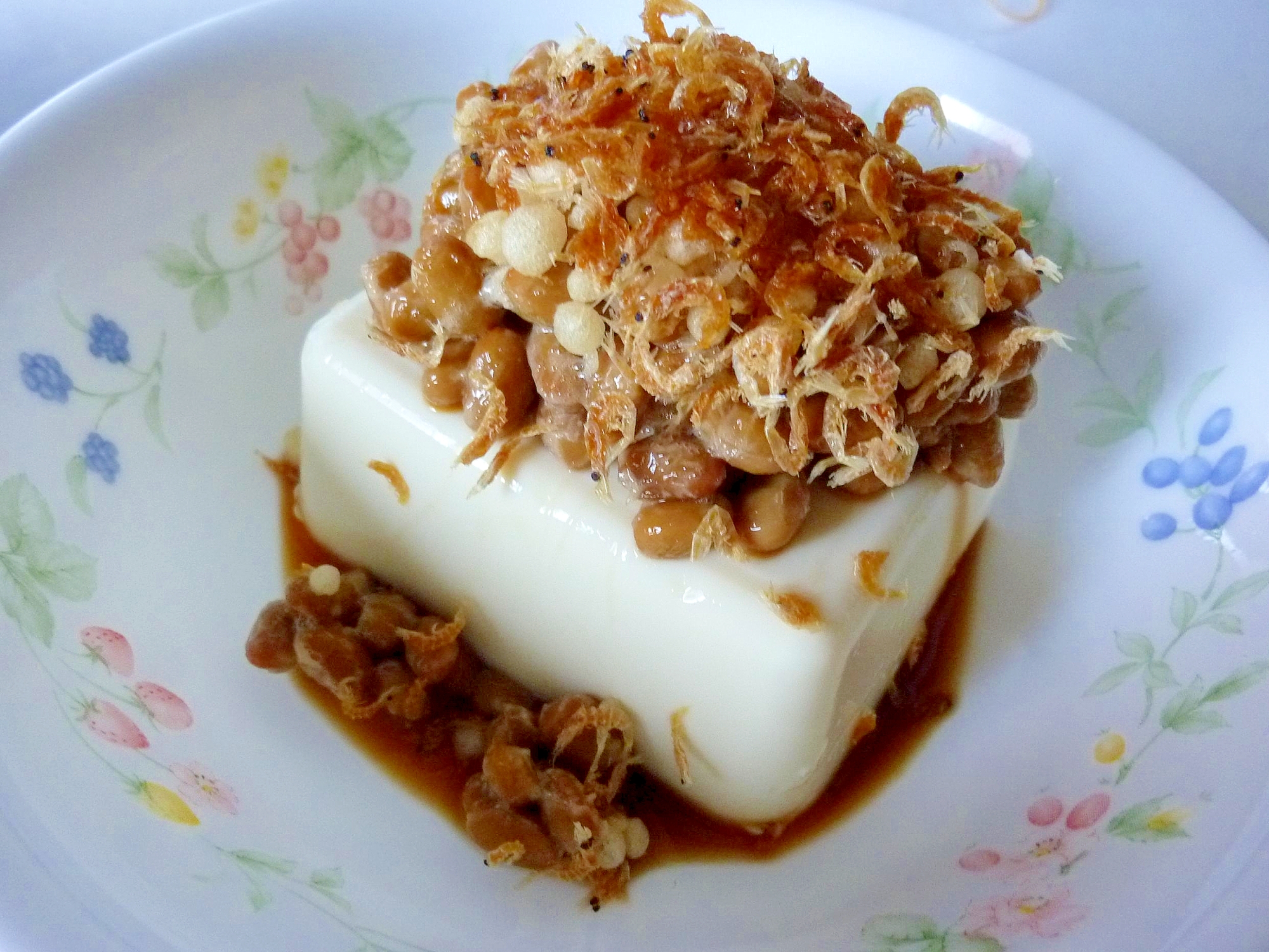 ☆桜エビ*天かす*納豆のせ冷ややっこ☆