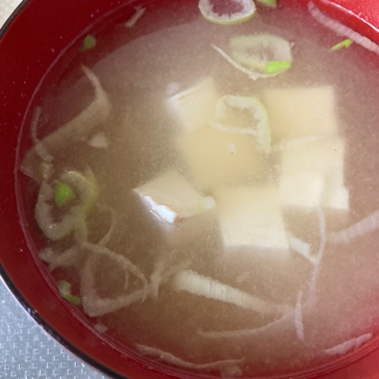 「アウトドア」豆腐と葱のお味噌汁