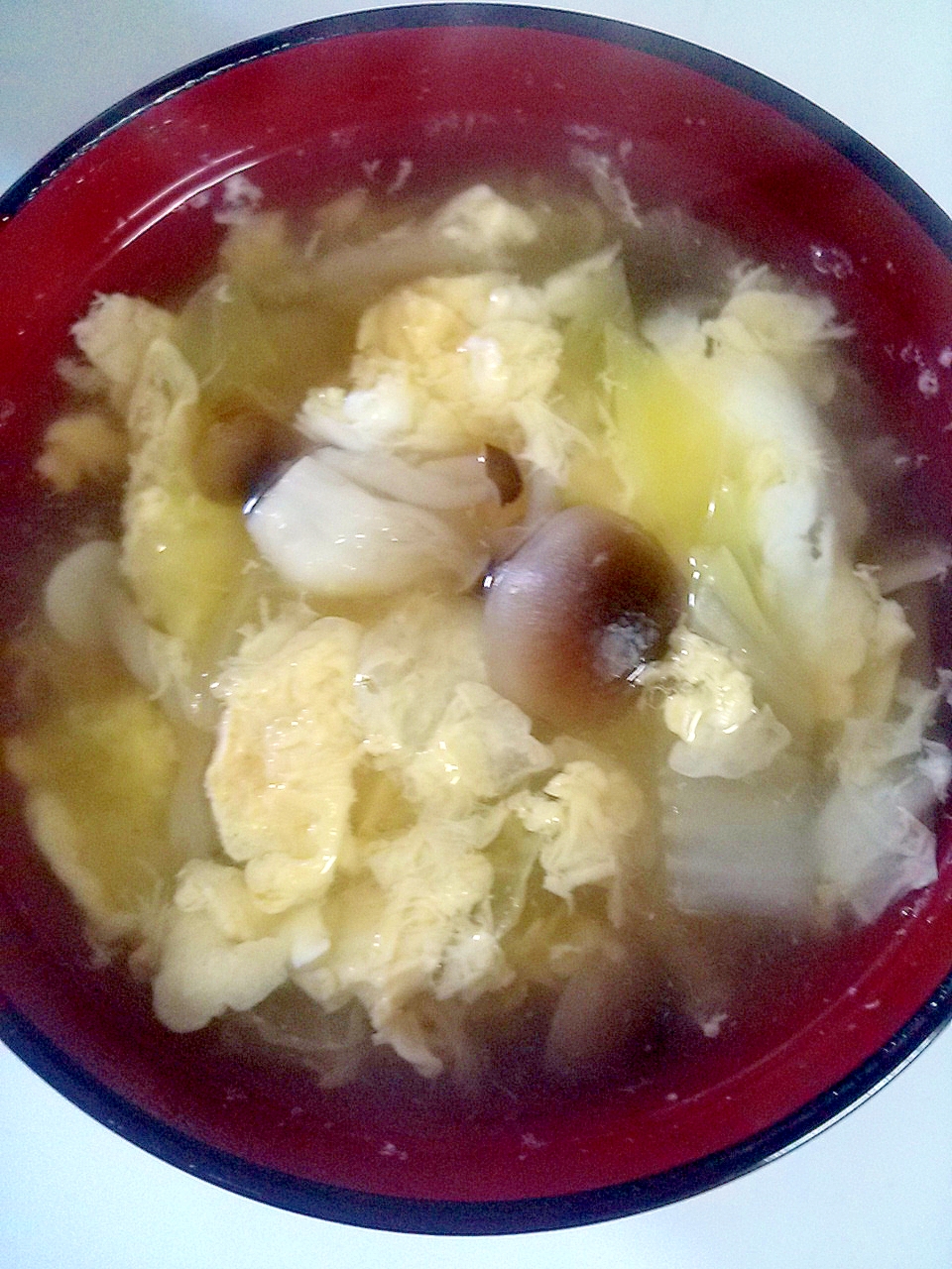 白菜☆しめじ☆かき玉スープ