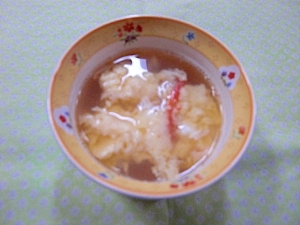 カニ缶汁deスープ