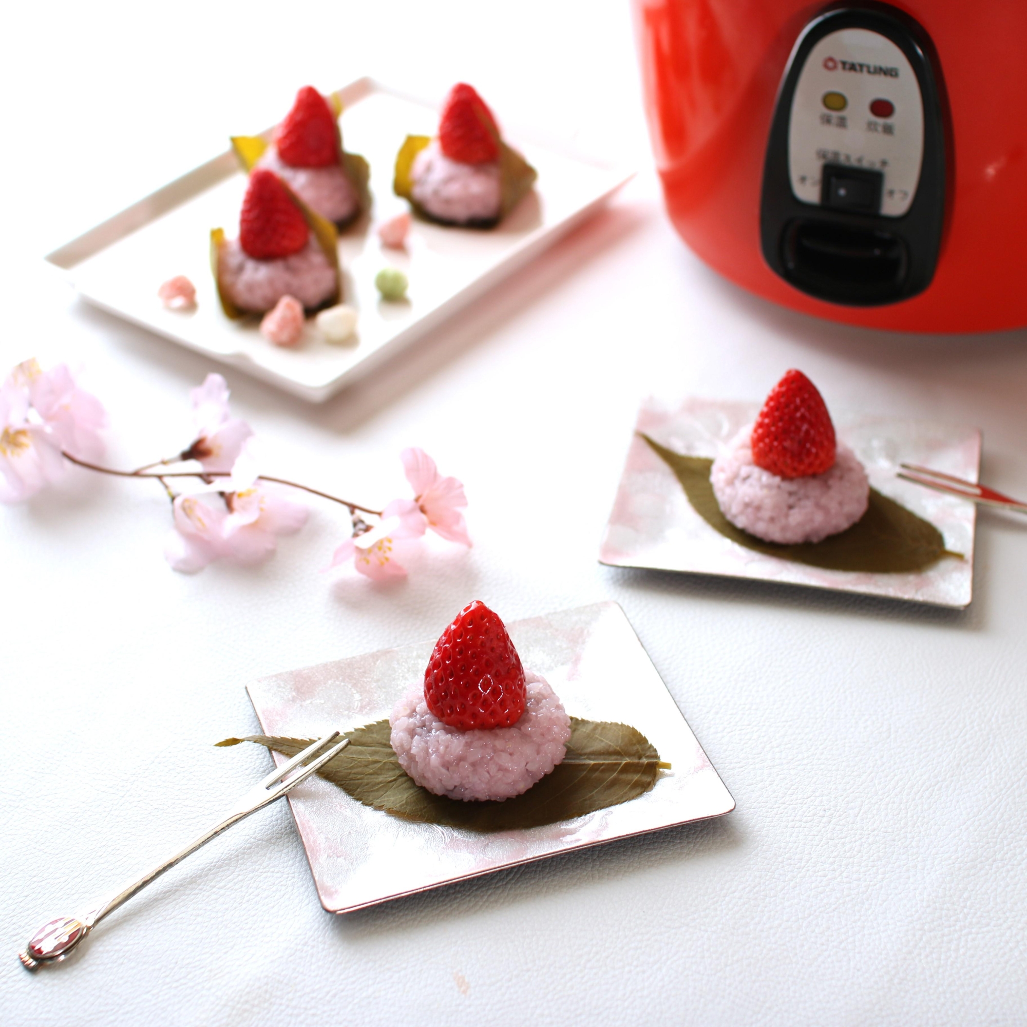 ＼大同電鍋レシピ／いちご桜餅