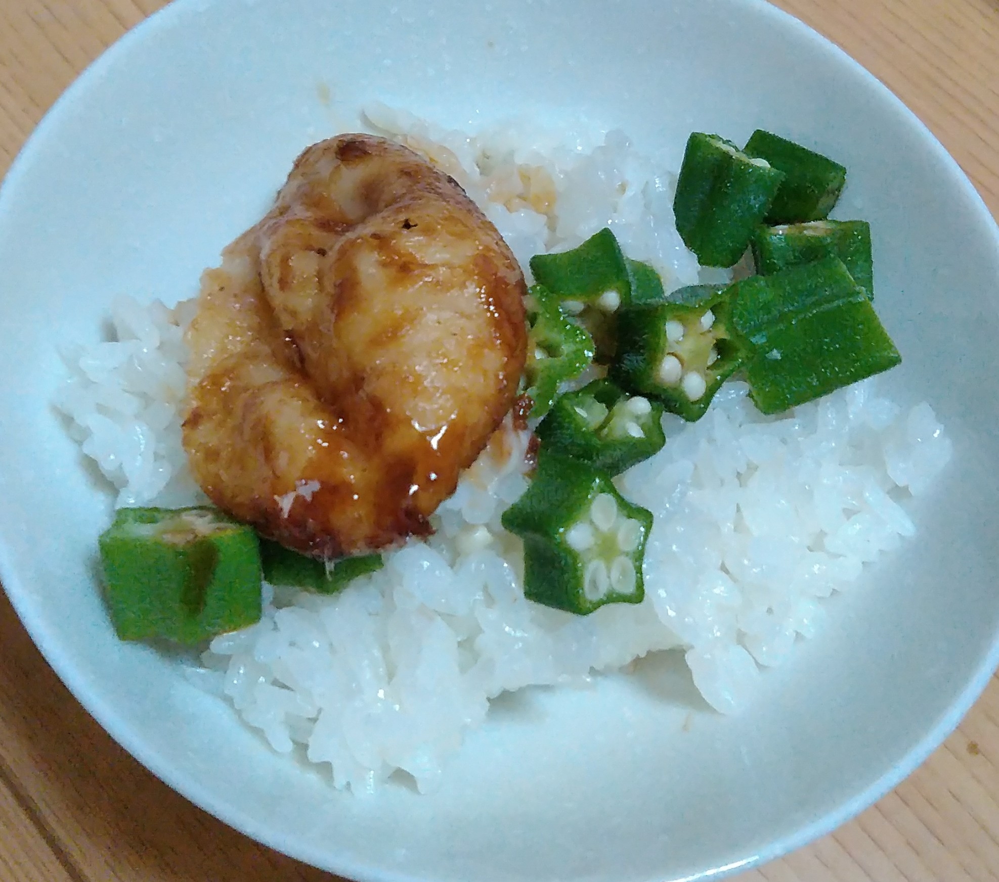 たこ焼きとオクラのご飯