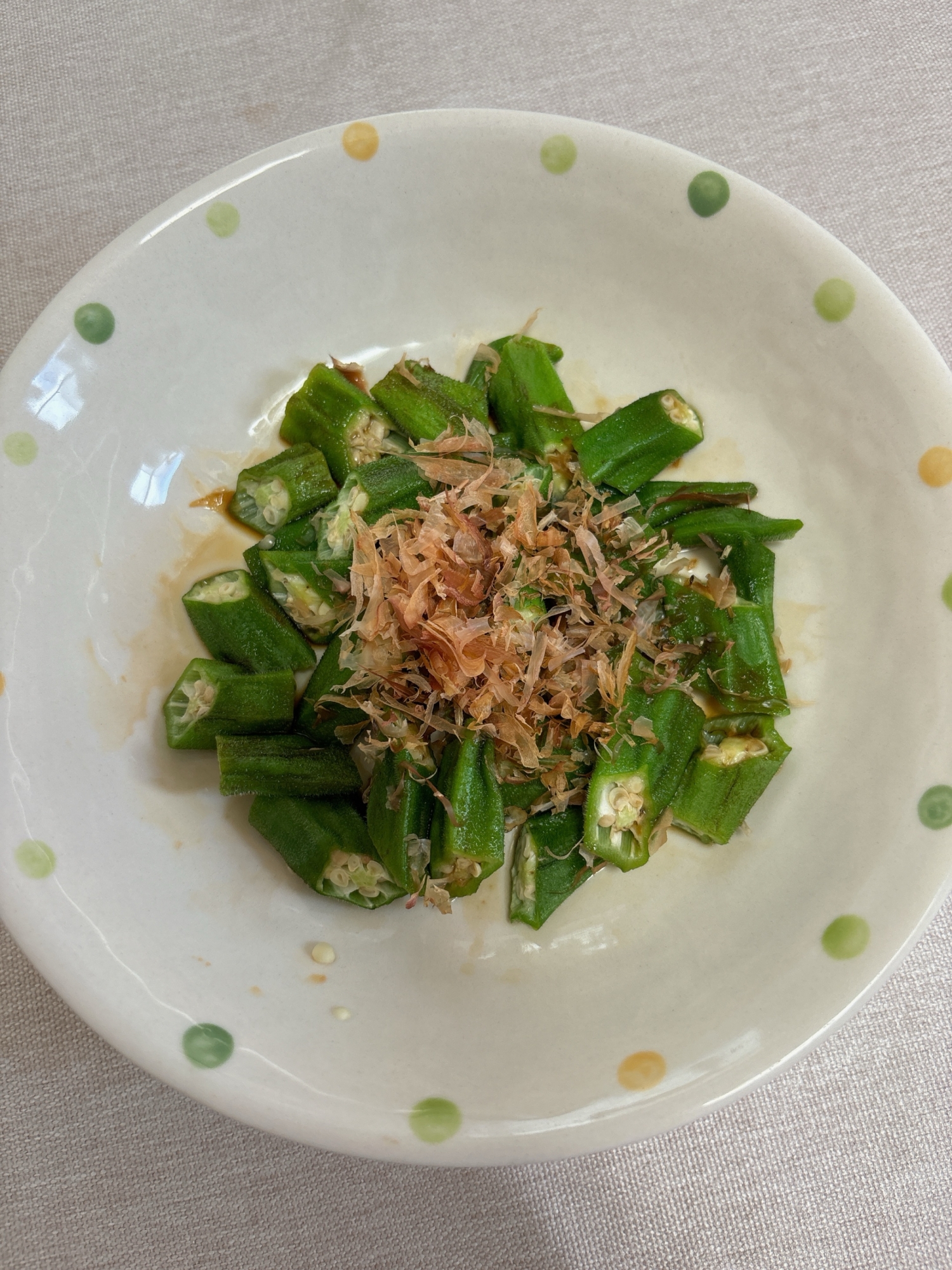 レンジでオクラ！おかか醤油・胡麻和え