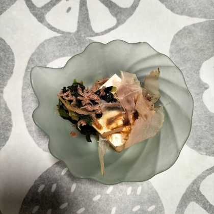 ほうれん草じゃこ添え～まめ豆腐