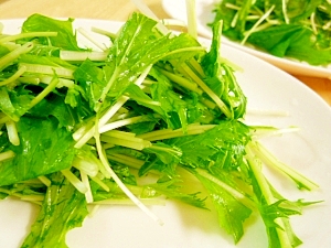 ホエーﾄﾞﾚｯｼﾝｸﾞで水菜サラダ