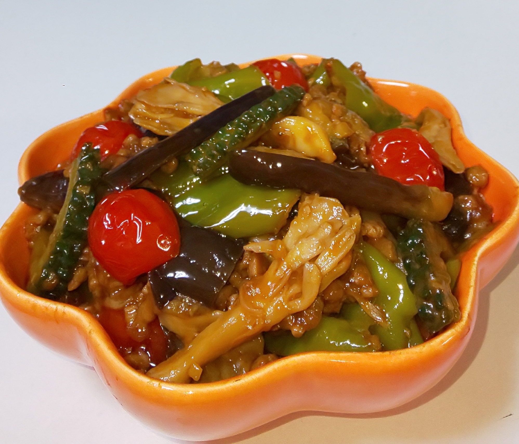 甜麺醤なし！ソイミートで夏野菜たっぷりVege麻婆