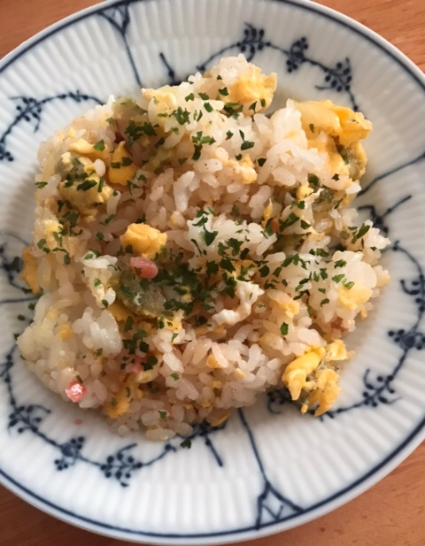 たこ天と紅生姜のチャーハン