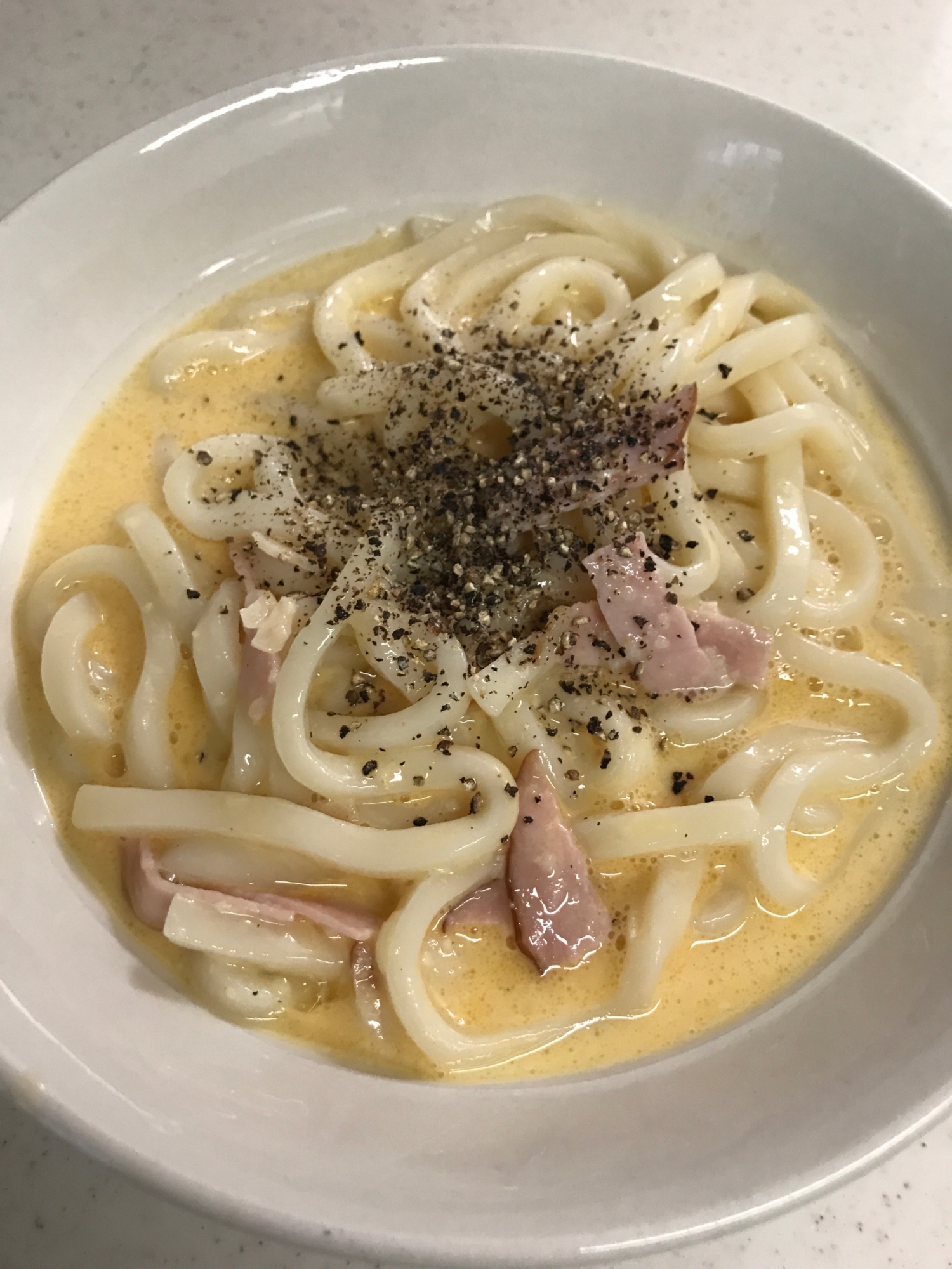 冷製カルボナーラうどん！（パスタでも！）