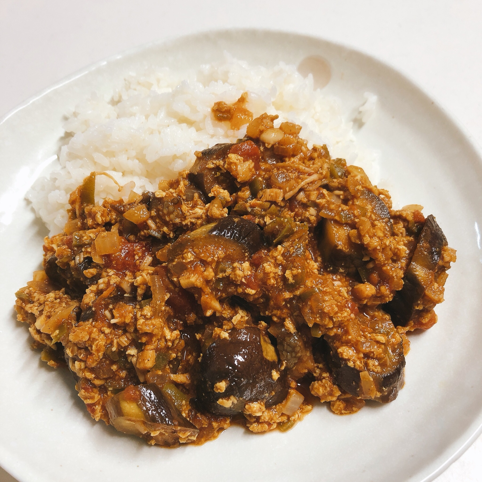 野菜たっぷり☆カレー粉で作る無水なすキーマカレー