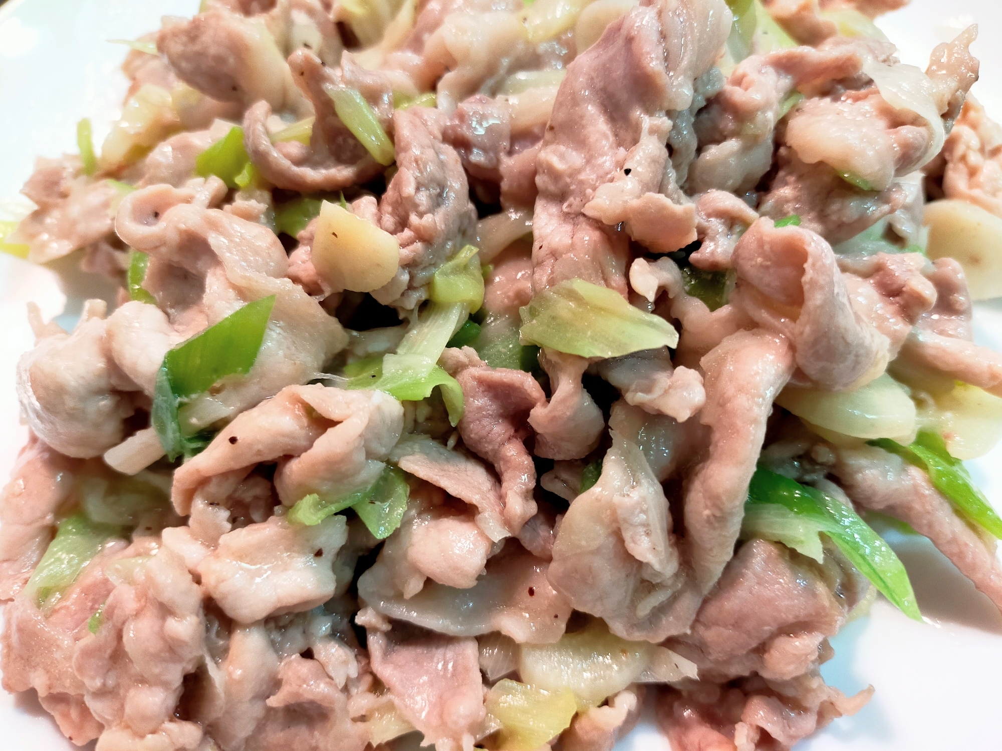 豚ジャブ肉で!ねぎ塩炒め