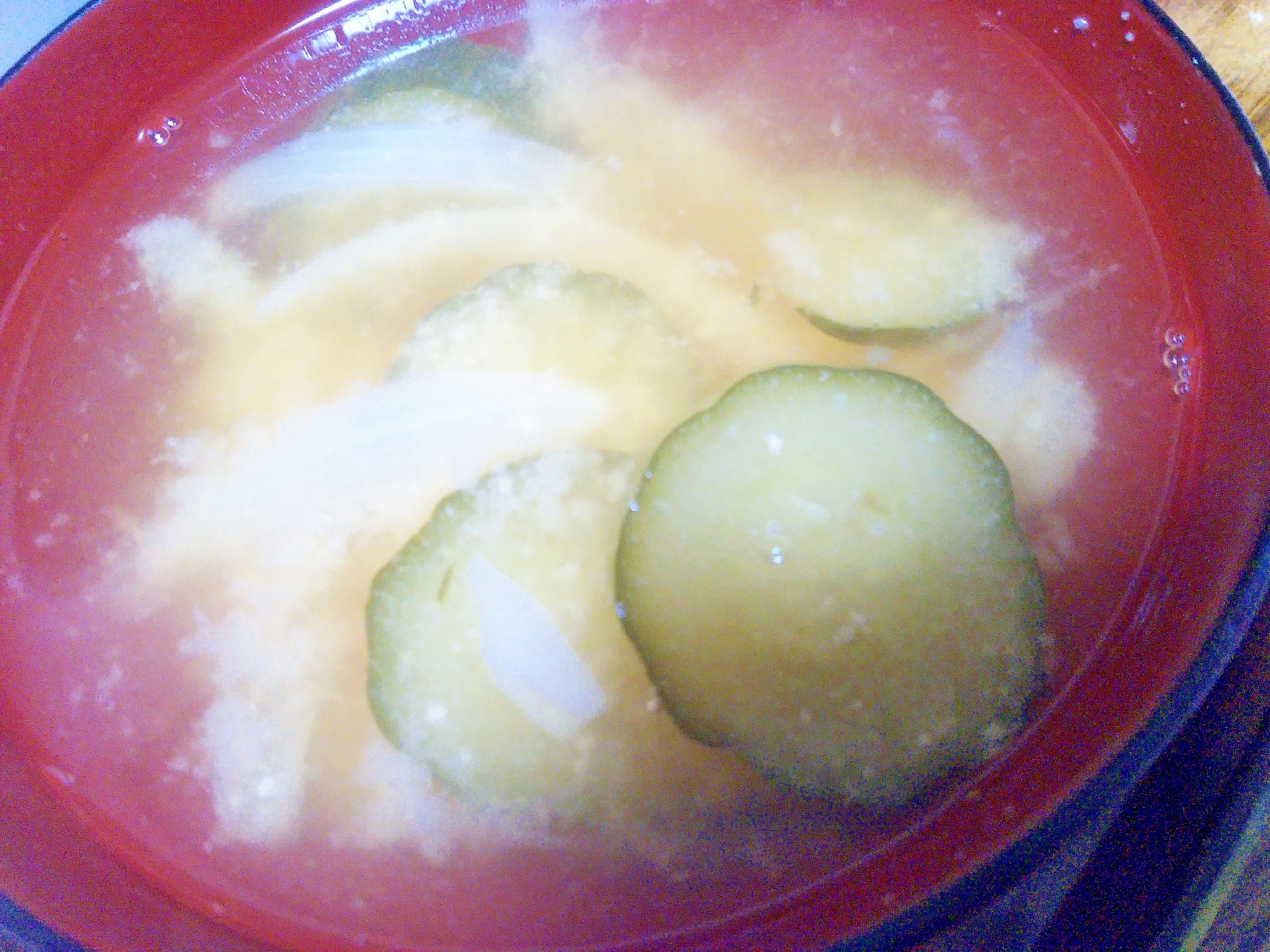 胡瓜&玉葱の味噌汁