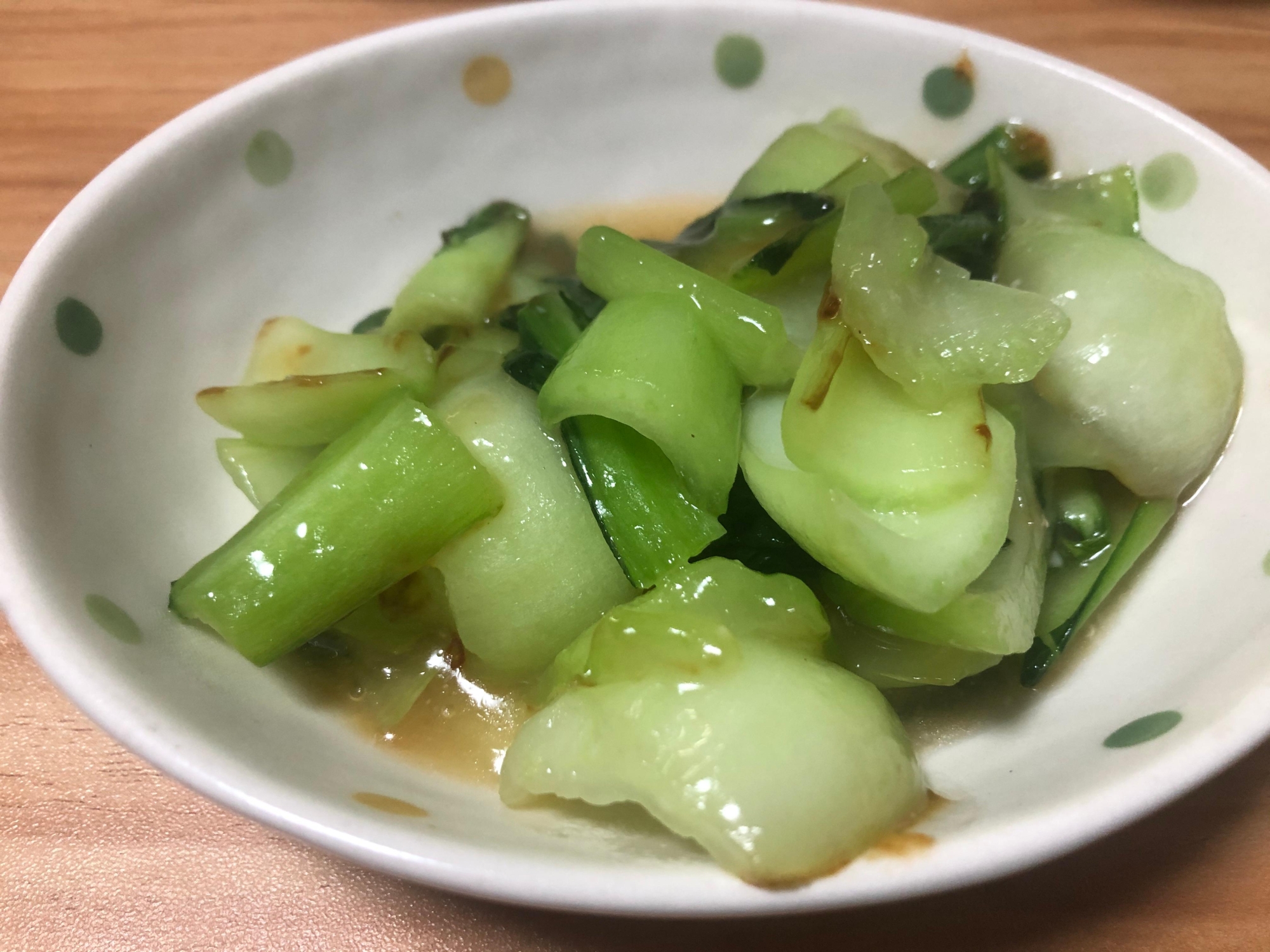 青梗菜の中華風炒め