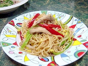 もやしと舞茸のアンチョビ焼きそば（花椒）