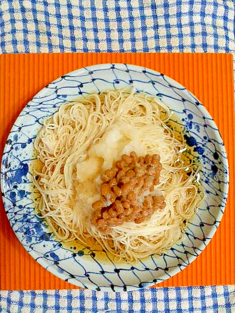 おろし納豆の素麺♪