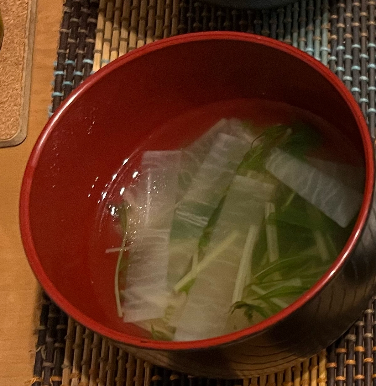 大根と水菜の中華スープ