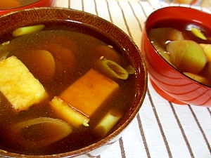 さつまいも・油揚げ・ネギの味噌汁