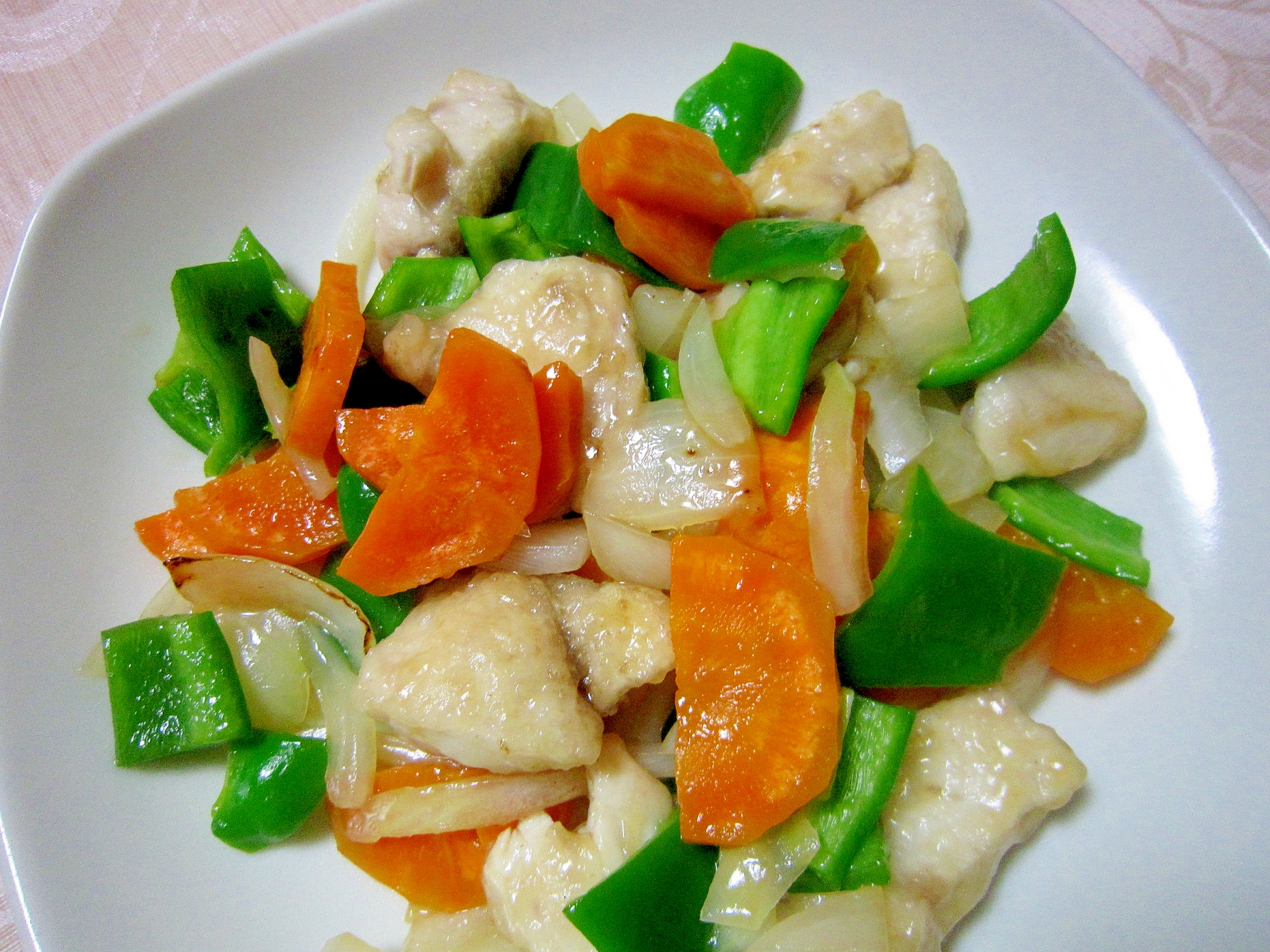 白身魚の野菜酢炒め