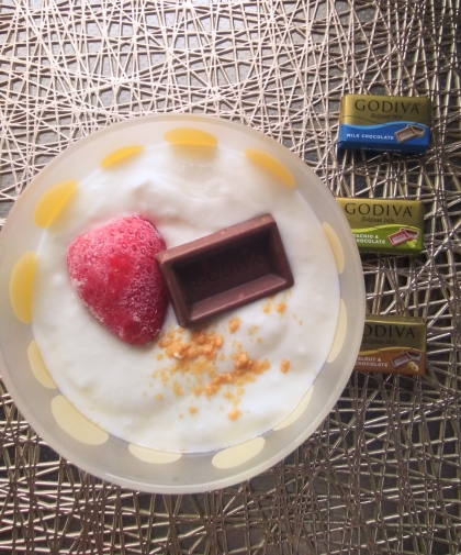 sweet sweetさん
GODIVAのチョコで作りました♪
いちごは冷凍ですが美味しく頂きました♪
素敵なレシピありがとうございますＯ(≧∇≦)Ｏ