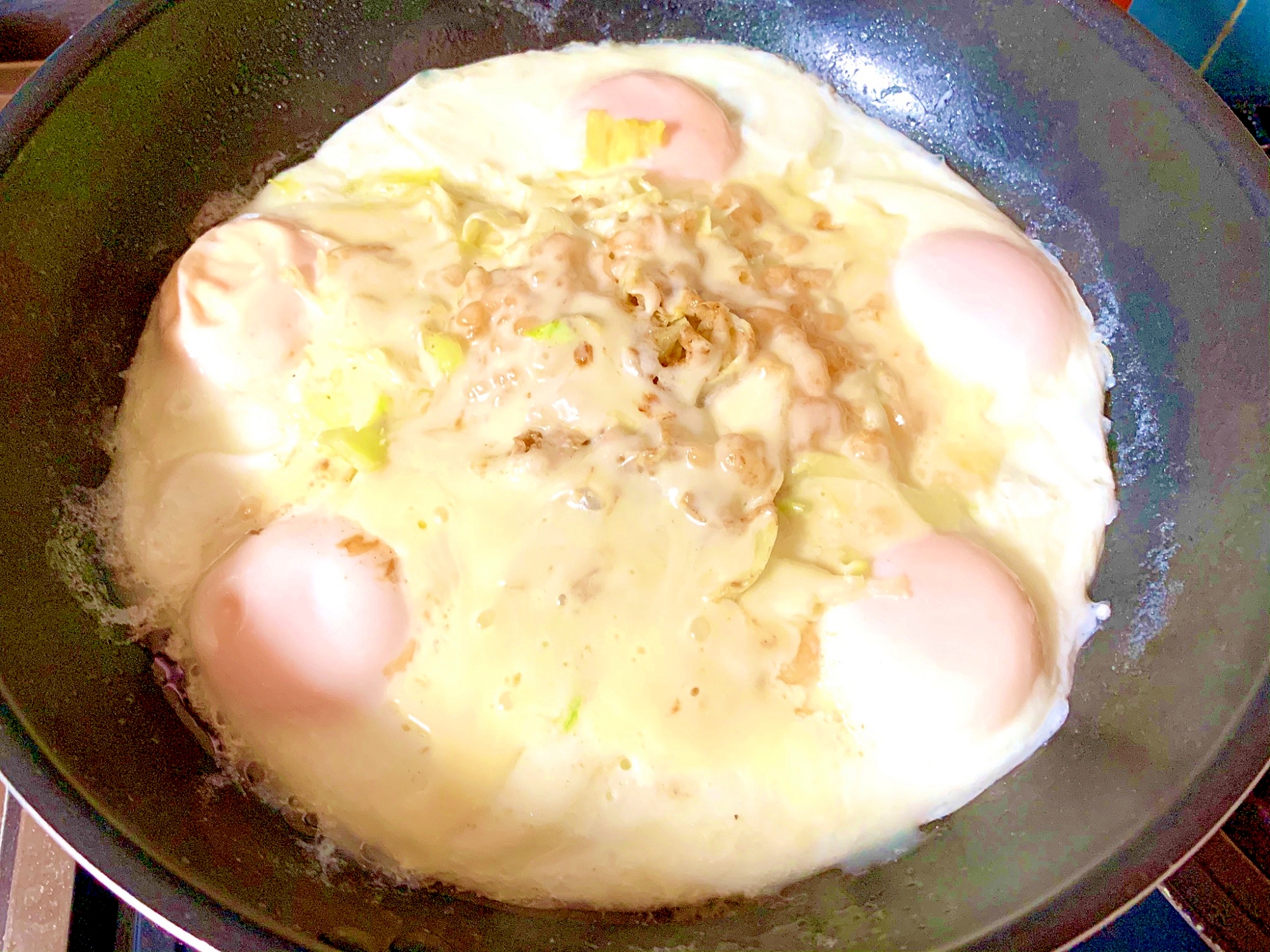 目玉焼きと温野菜チーズ♡時短朝食（高知県産）