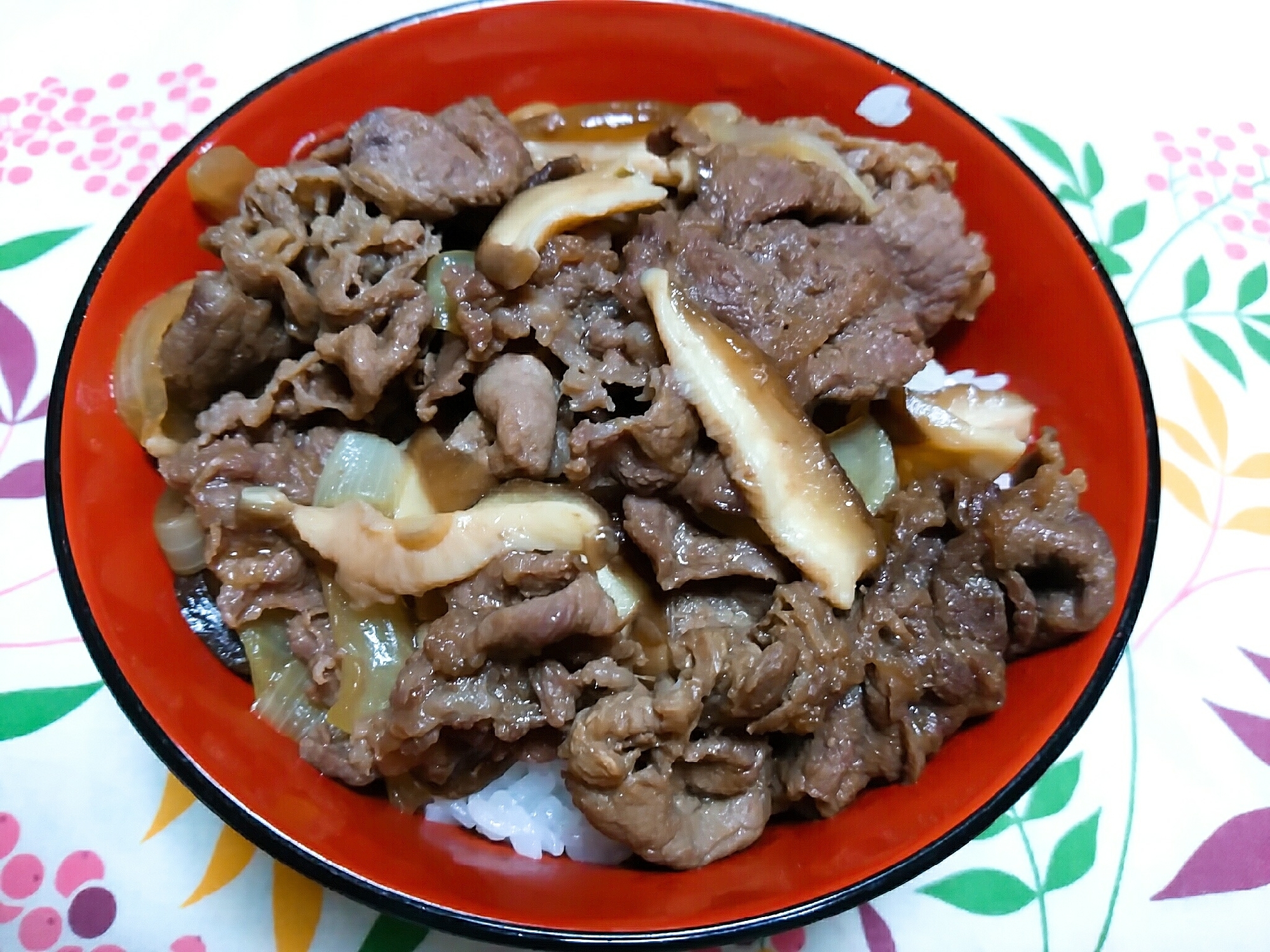 椎茸入り牛丼