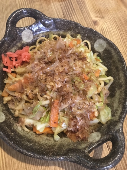 焼うどん初めて作りました。美味しいですね！また作ります。