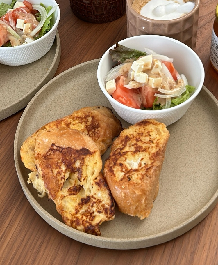 フランスパンでふんわりフレンチトースト