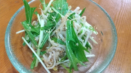 あ！海苔をかける前に写真撮ってました(^^;)ゞ  野菜がモリモリ食べられました！水菜料理のレパートリーが少ないので勉強になります♪