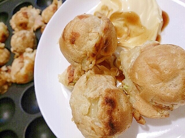 たこ焼き器でいかのたこ焼き、いか焼き