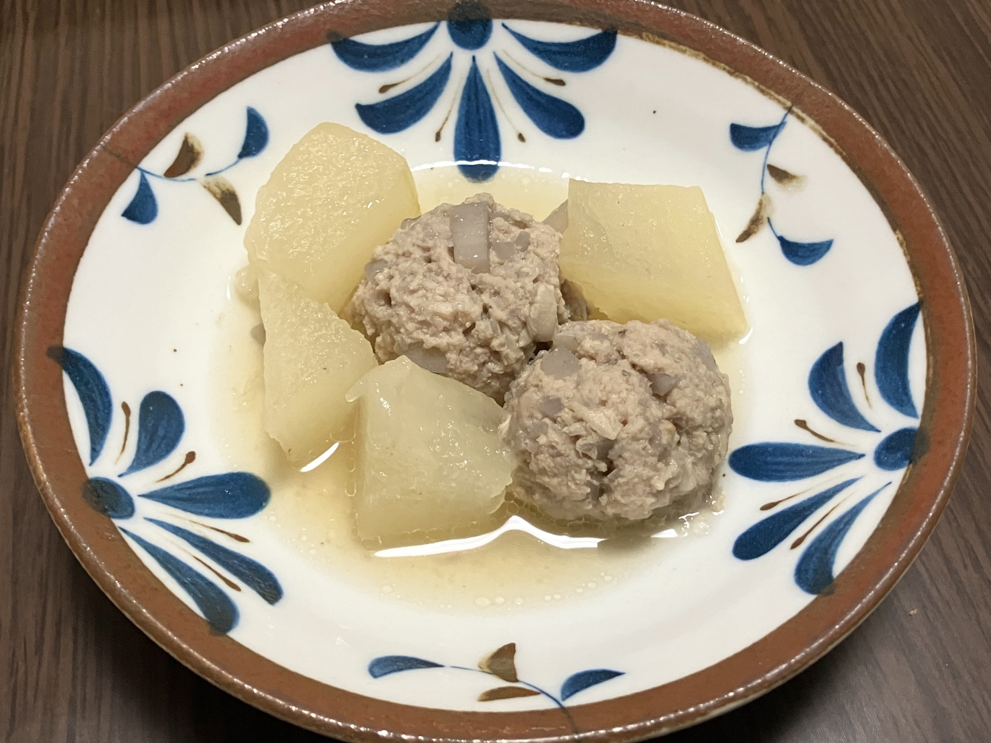 簡単⭐︎冬瓜と蓮根入り肉団子