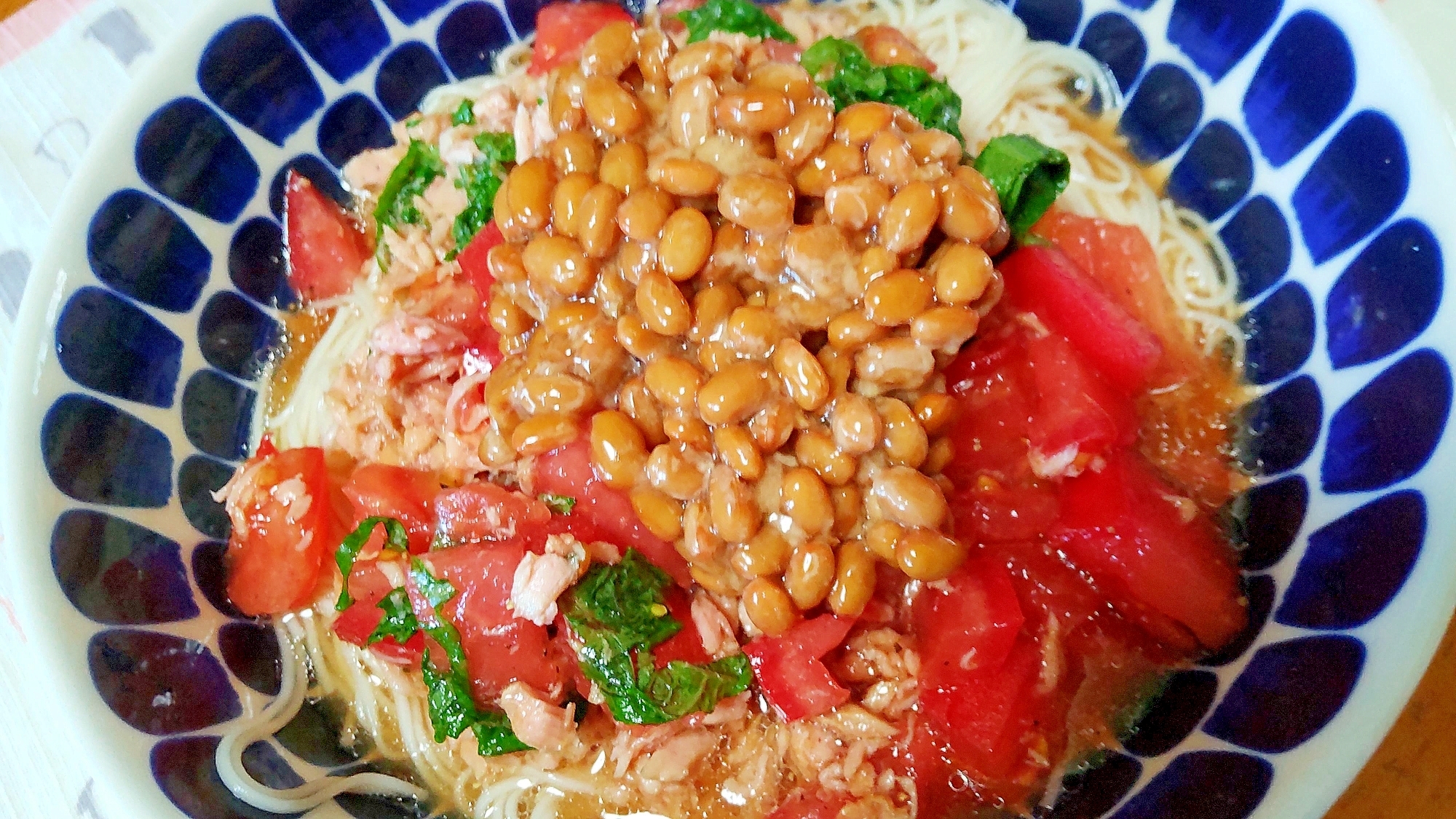 簡単！！！トマト納豆そうめん