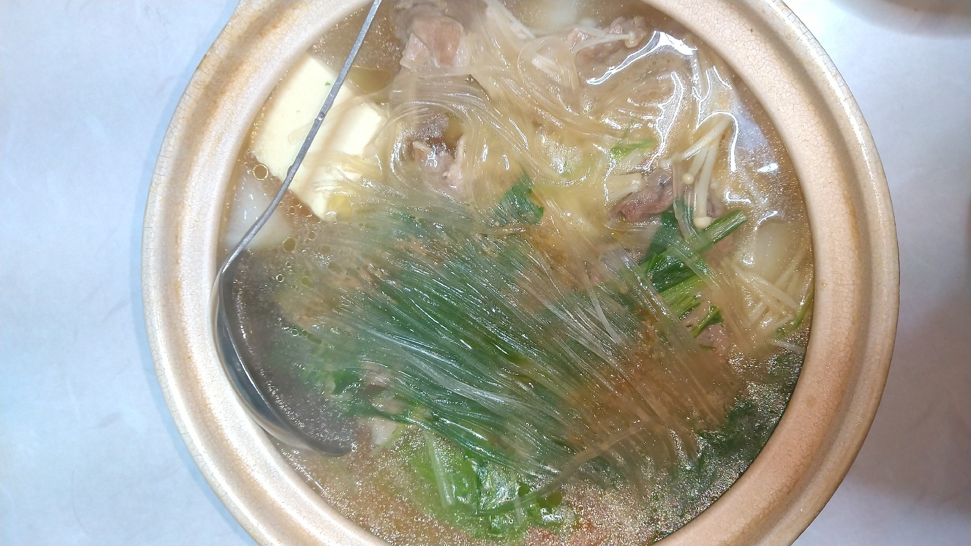 春雨と水菜の寄せ鍋