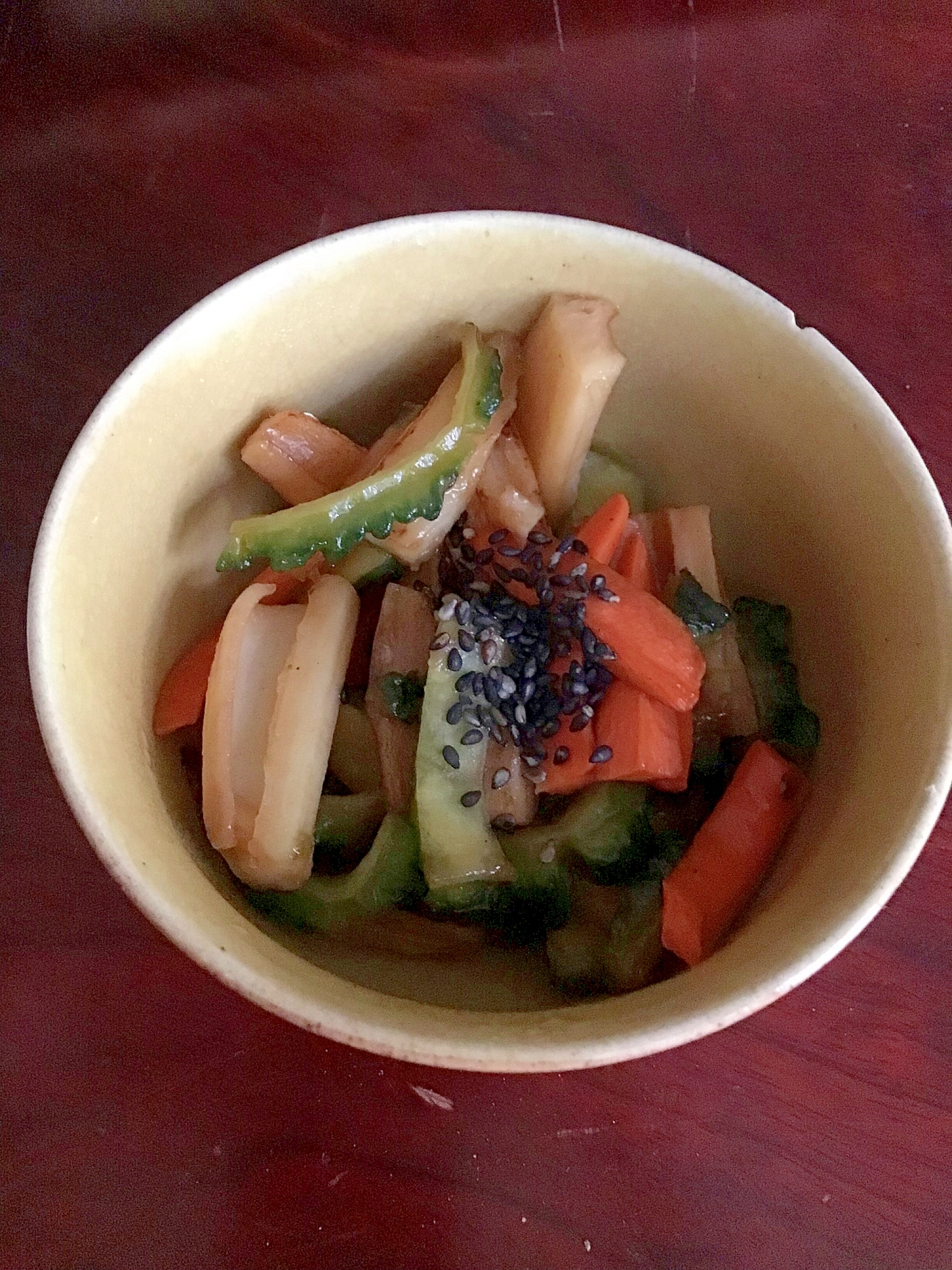 ゴーヤも一緒にキンピラ蓮根。