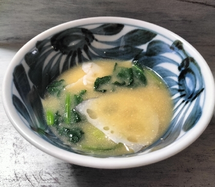 ✿⁠チンゲン菜レンコン椎茸の味噌汁✿⁠