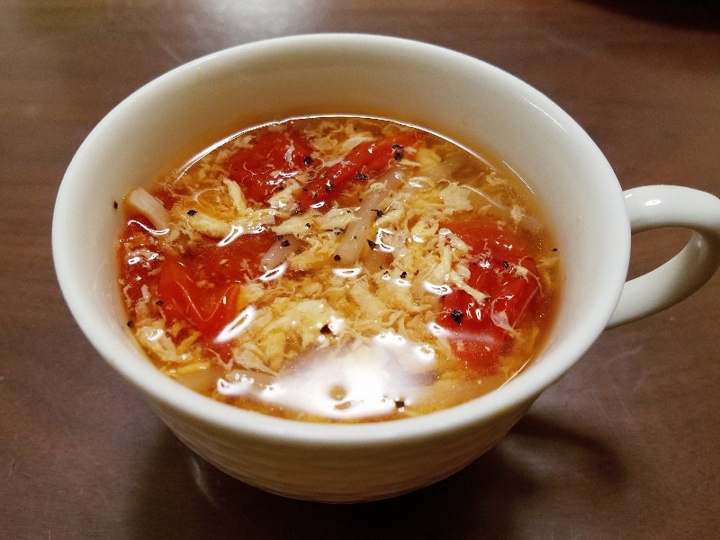 ミニトマトの中華スープ