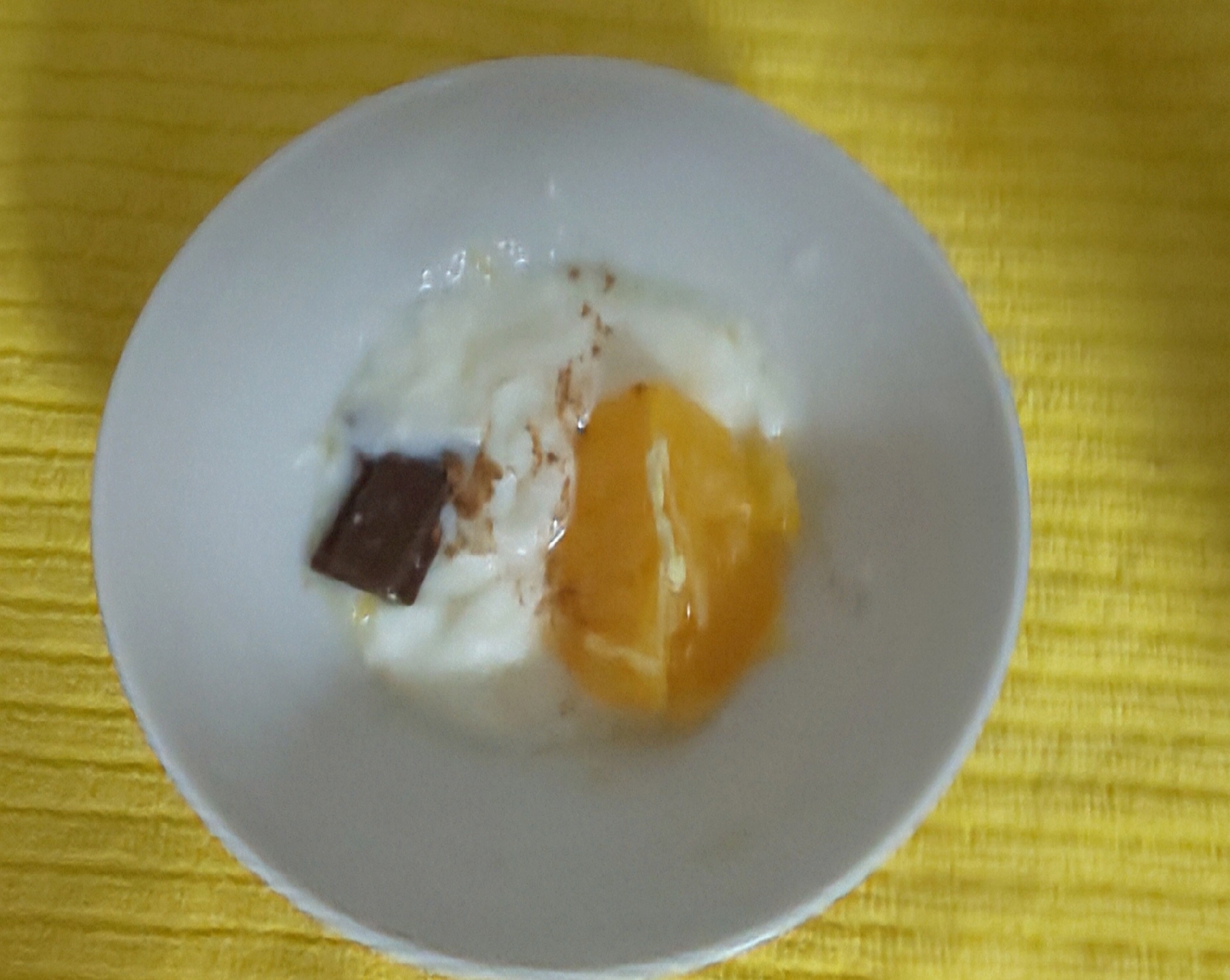 ヨーグルトにオレンジとチョコを♪