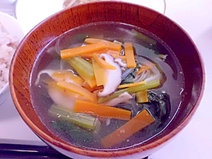 1杯でCa★70ｍｇ★小松菜の中華スープ(^^)/