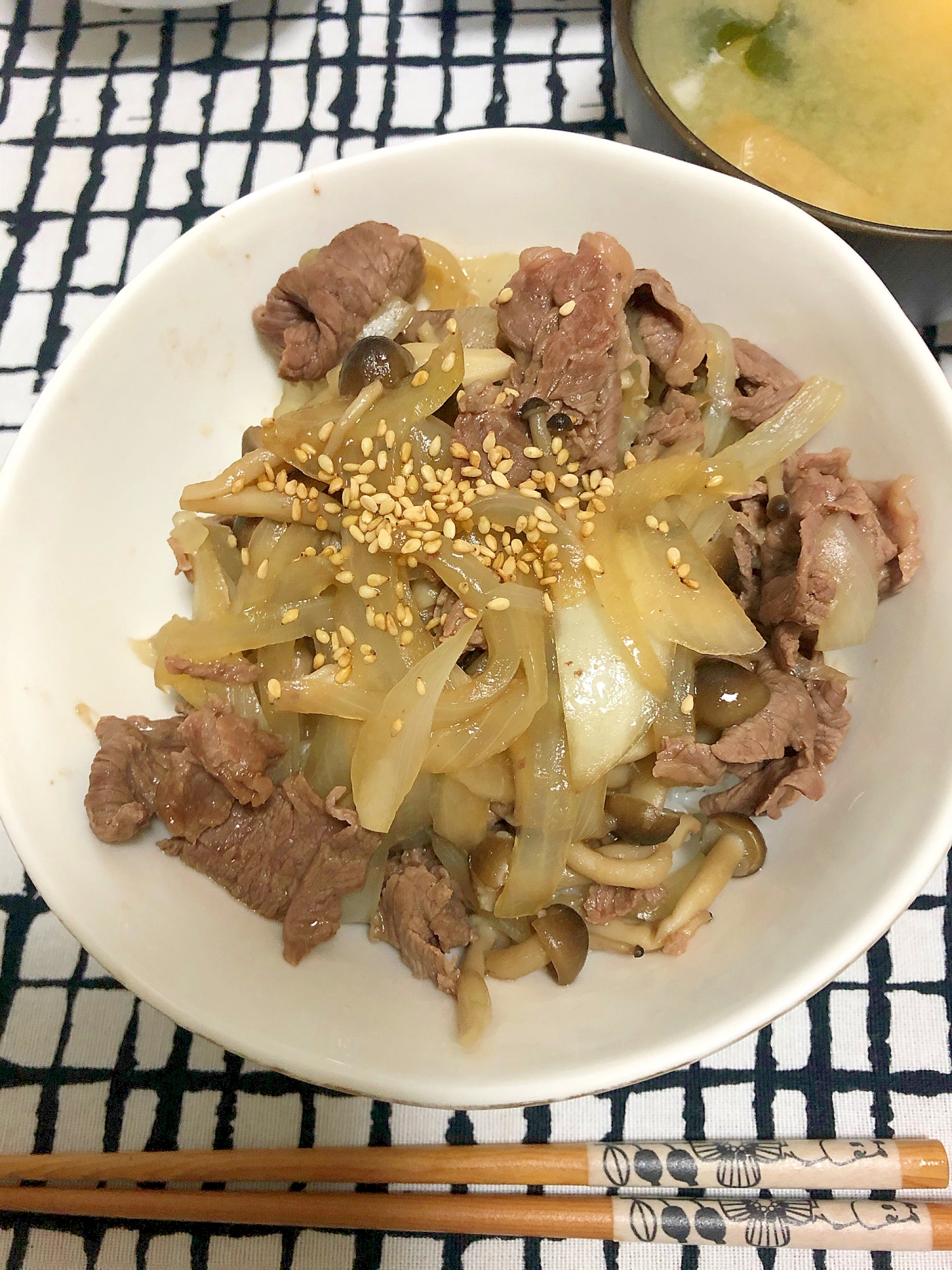 きのこ牛丼