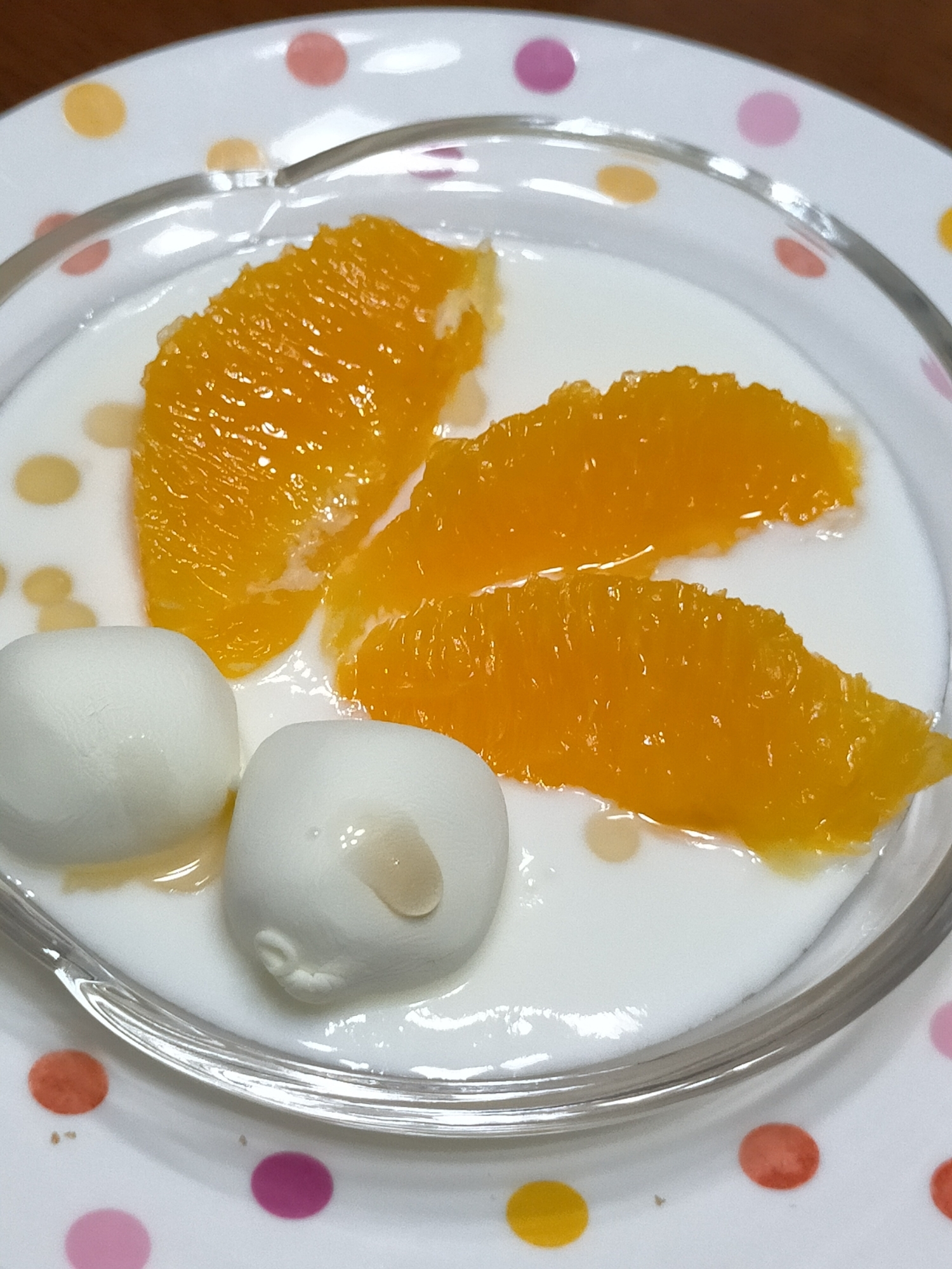 ネーブルオレンジとマシュマロ＊デザートヨーグルト♪